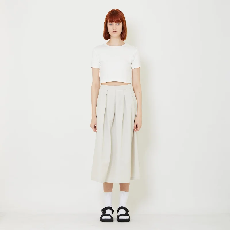 Women Pleated Skirt - Sand - SW2407090A linen skirt natural