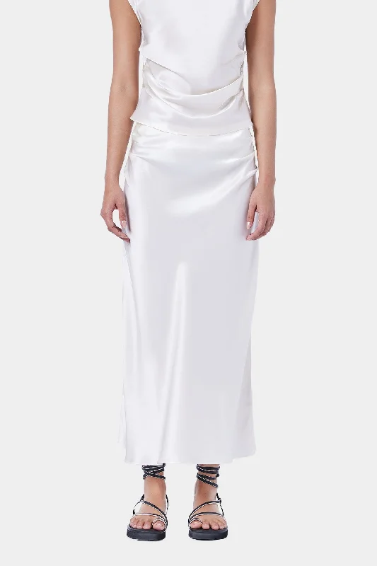 Tucked Midi Skirt high slit skirt