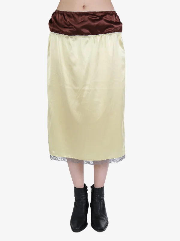 MERYLL ROGGE - Women Bi-Color Slip Skirt lace skirt intricate