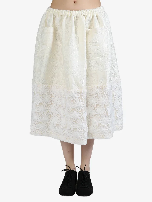 TAO COMME DES GARCONS - Women Embroidered Patchwork Lace Skirt cotton skirt soft