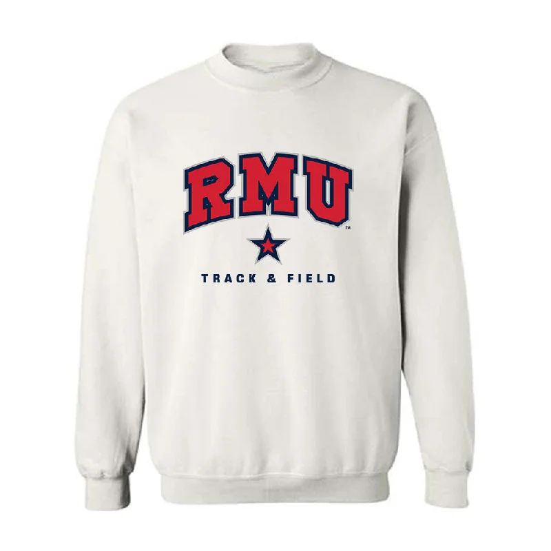 Robert Morris - NCAA Women's Track & Field : Dea Monz - Classic Shersey Crewneck Sweatshirt Hoodie with Raglan Sleeves Sporty Comfortable