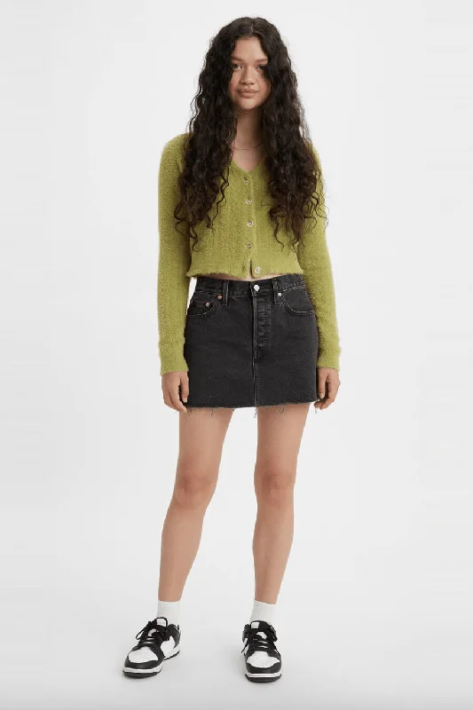 LEVI'S ICON SKIRT - BLACK silk skirt lustrous