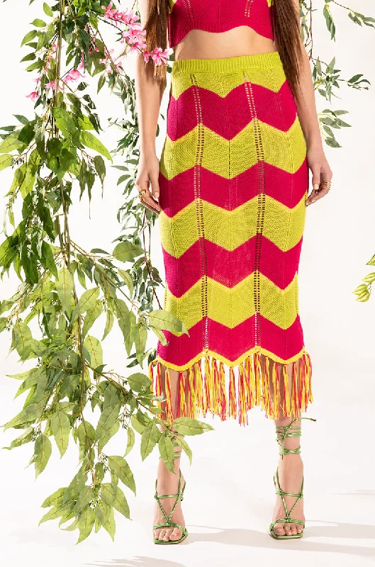 GRENADA ISLAND KNIT MIDI SKIRT denim skirt trendy