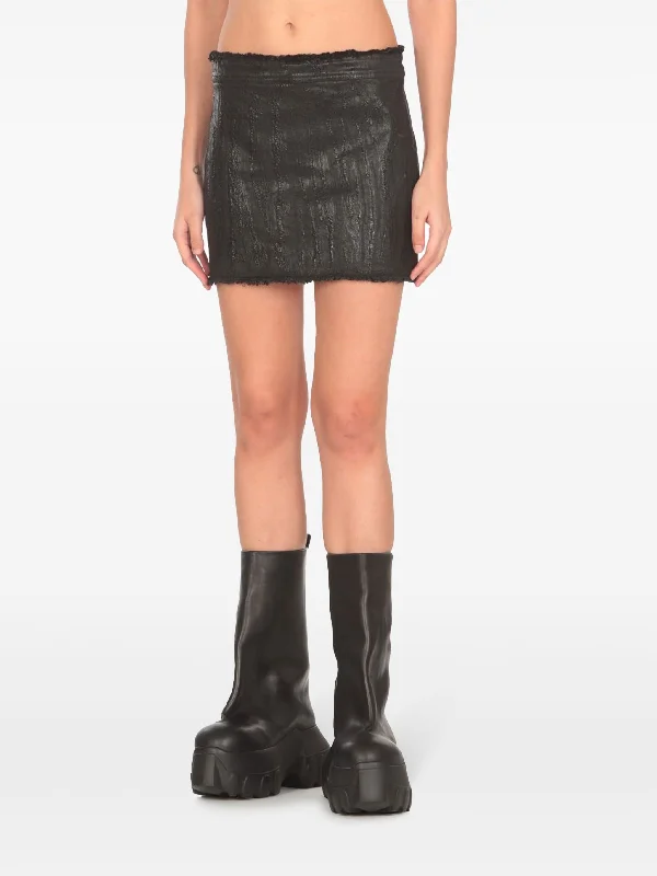 RICK OWENS - Women Mini Denim Skirt slim fit skirt