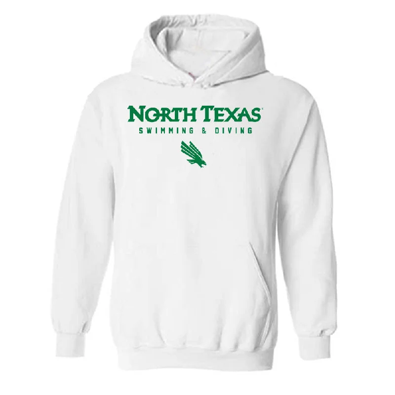 North Texas - NCAA Women's Swimming & Diving : Caitlin McAlister - Classic Shersey Hooded Sweatshirt Hoodie with Tied Waist Feminine Flattering