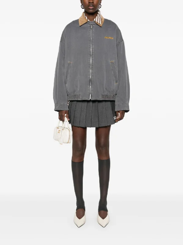 MIU MIU - Women Pleated Mini Skirt leather skirt bold