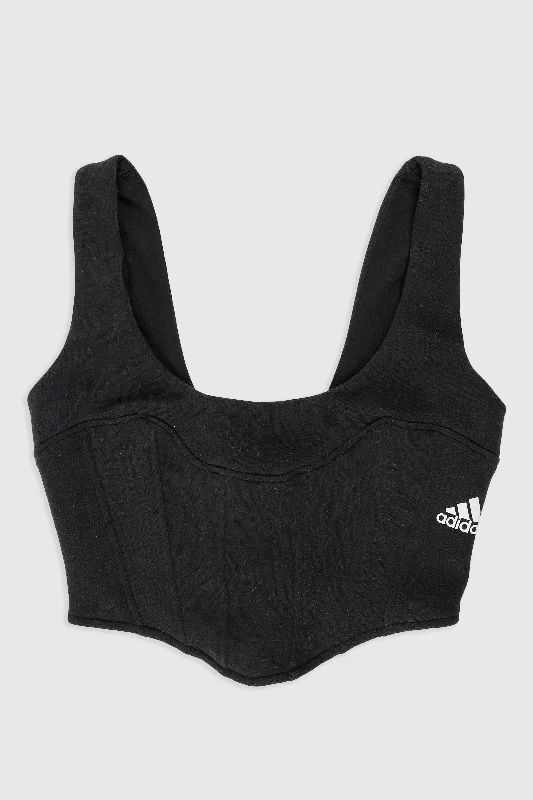 Rework Adidas Sweatshirt Bustier - XS, S, M, L, XL, XXL Hoodie with V-Neck Classic Versatile