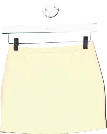 PRIX Beige Mini Skirt UK XL leather skirt refined