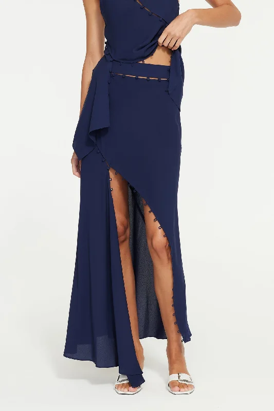 Unbuttoned Skirt silk skirt lustrous