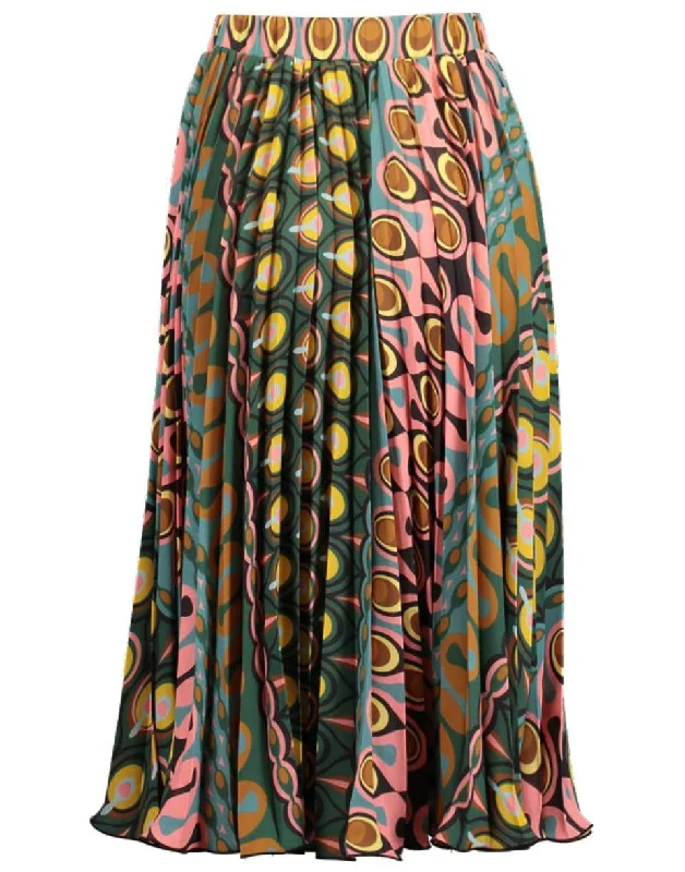 Pleated Georgette Soleil Midi Skirt linen skirt airy