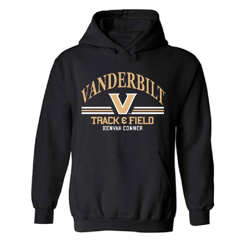 Vanderbilt - NCAA Women's Track & Field : Kenyah Conner - Classic Fashion Shersey Hooded Sweatshirt Hoodie with Button Placket Classic Preppy