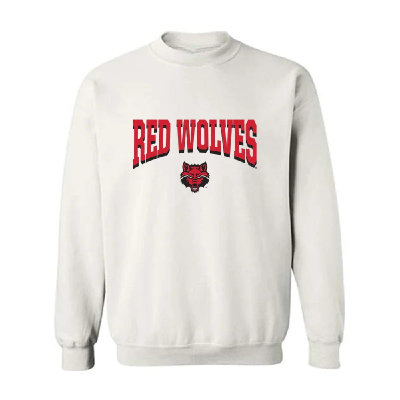 Arkansas State - NCAA Women's Track & Field : Jaybe Shufelberger - Crewneck Sweatshirt Hoodie with Front Slit Layering Stylish