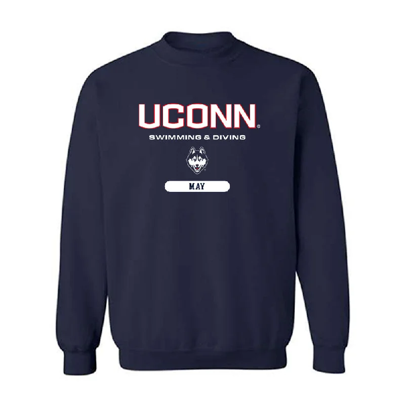 UConn - NCAA Women's Swimming & Diving : Emma May - Classic Shersey Crewneck Sweatshirt Hoodie with Metallic Shiny Futuristic
