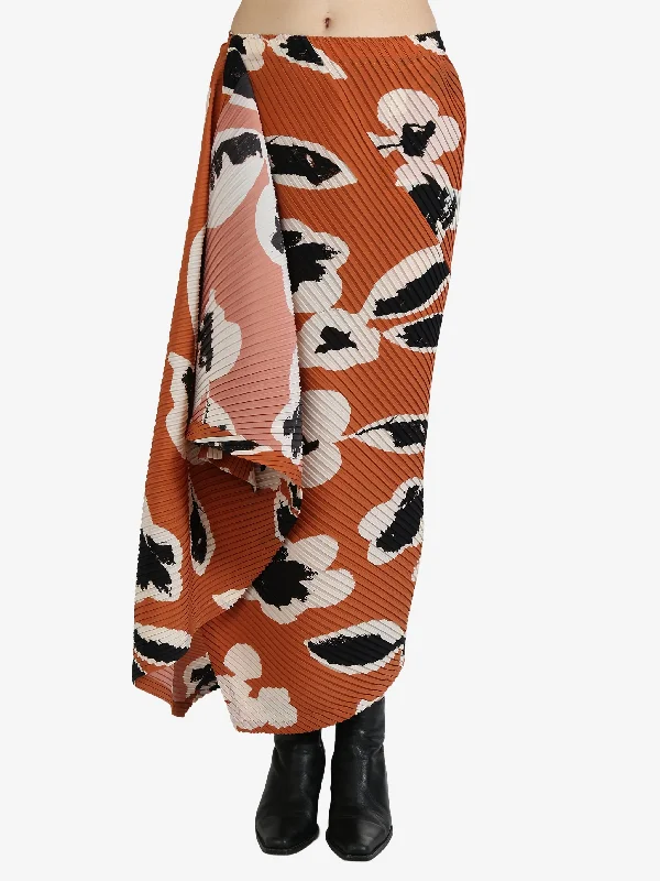 ISSEY MIYAKE - Women Vigor Pleats Skirt ribbed skirt waist