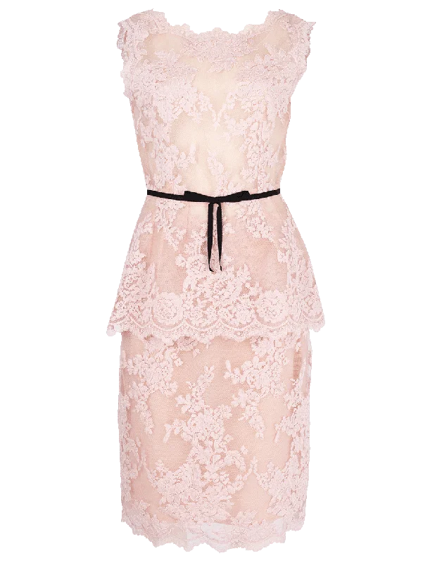 Corded Lace Top And Skirt belted skirt waist