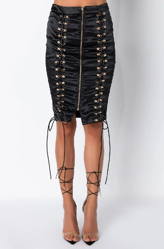 REMARKABLE SATIN MIDI SKIRT linen skirt light