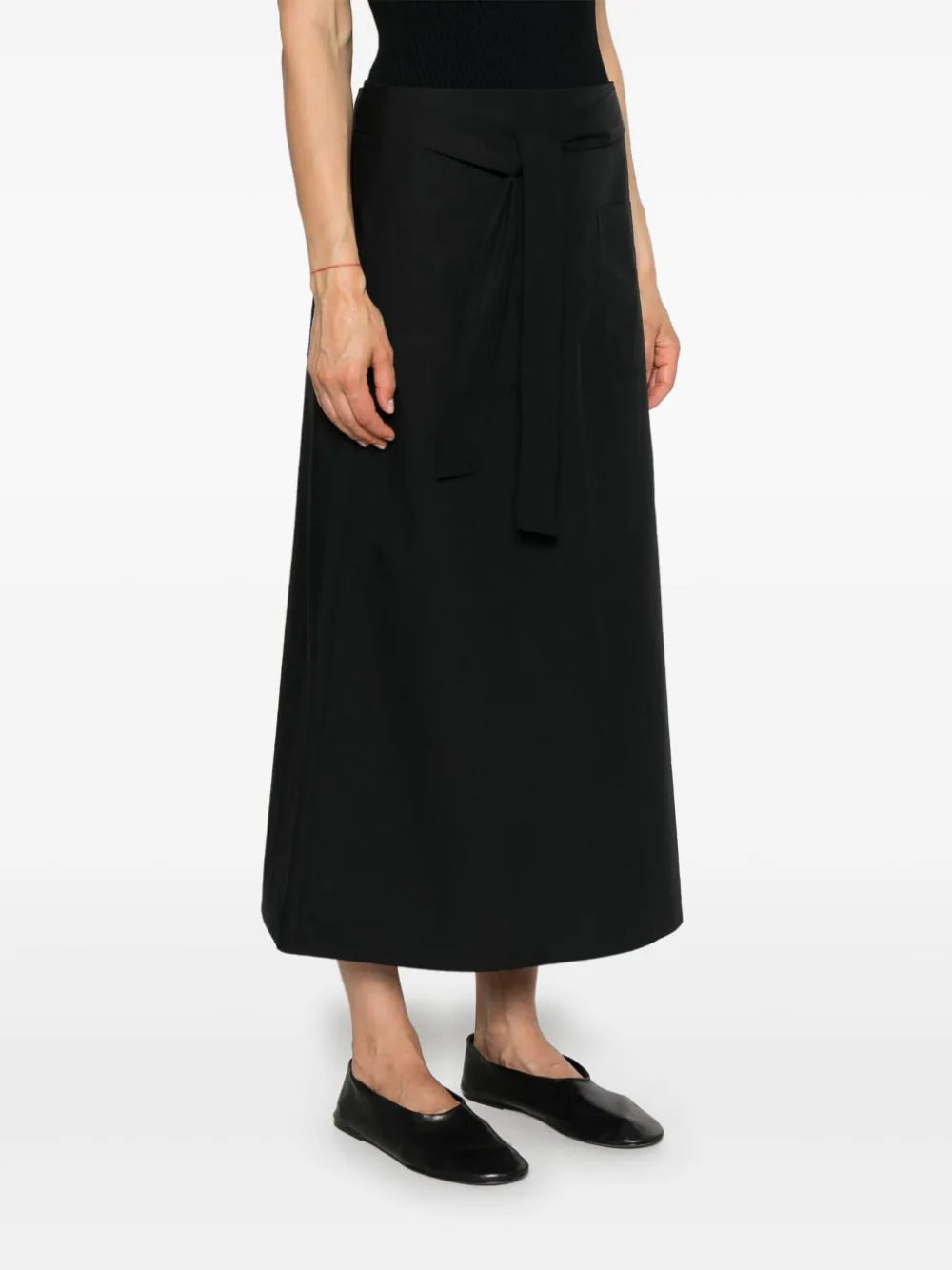 TOTEME - Women Tie-Waist Cotton Skirt pleated skirt texture