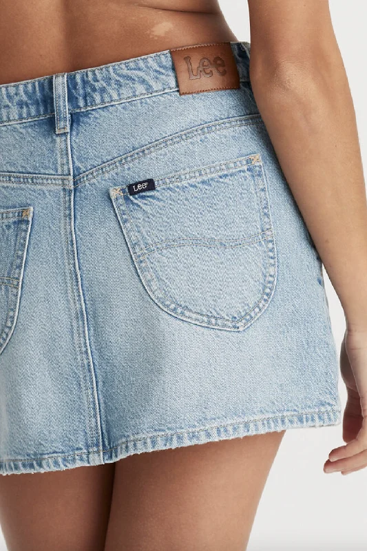 LEE RELAXED MINI SKIRT - CRYSTAL BLUE a-line skirt cut