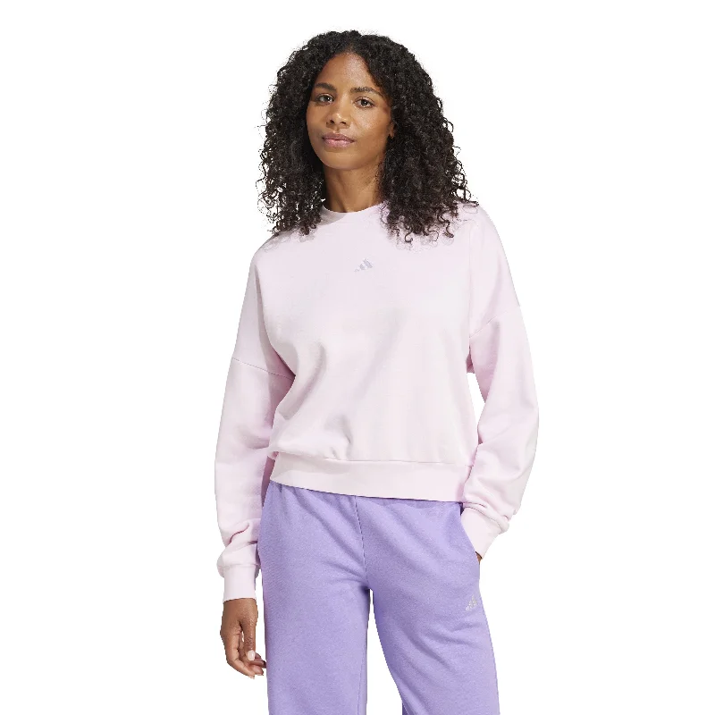 adidas Essentials Small Logo Feelcozy Womens Sweatshirt Hoodie with Lace Feminine Delicate