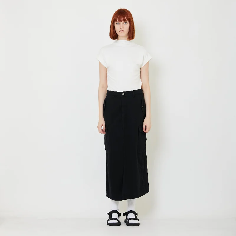 Women Cargo Skirt - Black - SW2409146B corduroy skirt durable