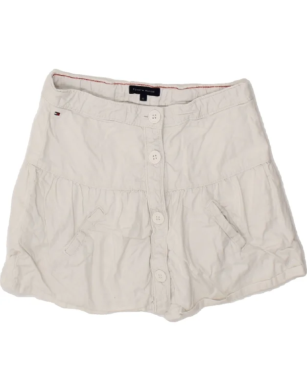TOMMY HILFIGER Girls Mini Skirt 11-12 Years W24  White Cotton boho skirt vibe