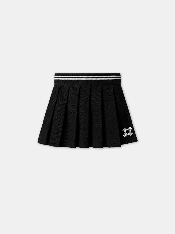 WOMEN - WOMEN'S MA QUAD PLEATED MINI SKIRT - Black chiffon skirt lightweight