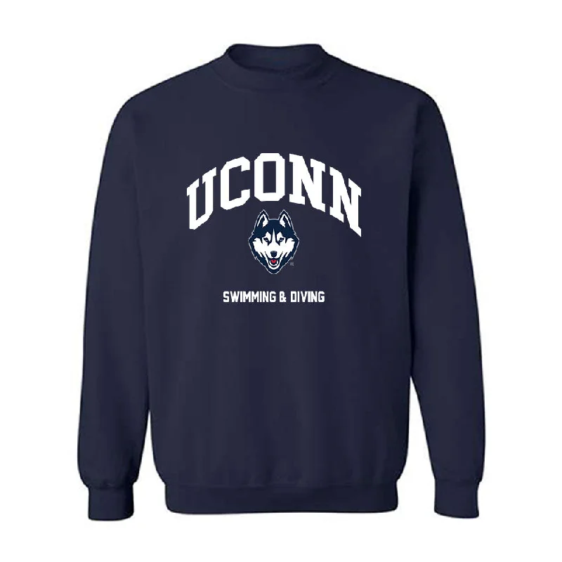 UConn - NCAA Women's Swimming & Diving : Norah Rome - Classic Shersey Crewneck Sweatshirt Hoodie with Belted Waist Structured Tailored