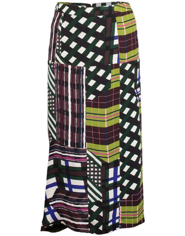 Skyline Print Asymmetric Skirt asymmetrical skirt cut