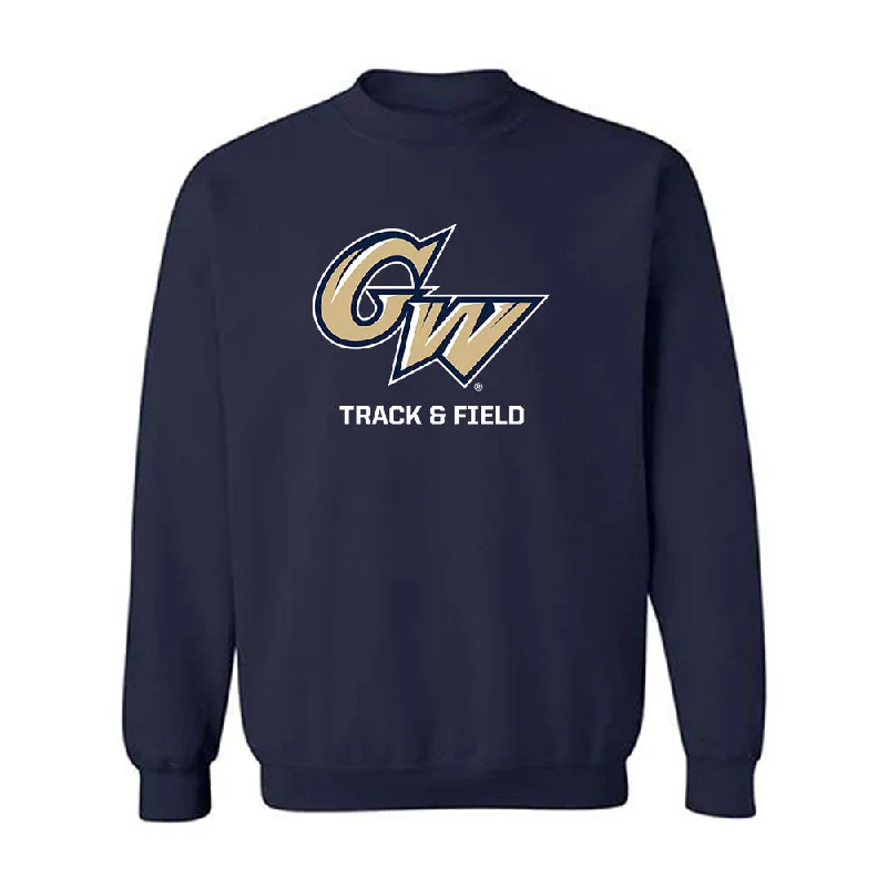 GWU - NCAA Women's Track & Field : Alana Moore - Classic Fashion Shersey Crewneck Sweatshirt Hoodie with Hem Contrast Bold Stylish