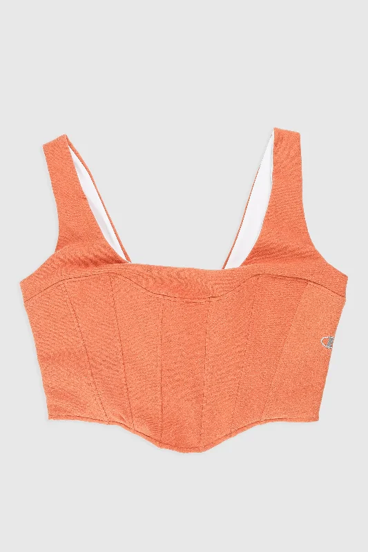 Rework Champion Sweatshirt Bustier - XL Hoodie with Hem Lace Feminine Delicate