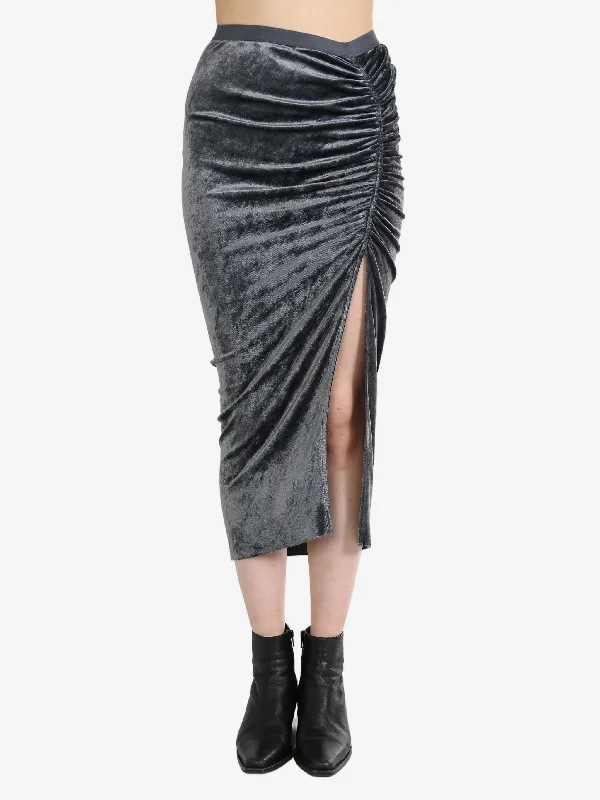 RICK OWENS LILIES - Women Velvet Svita Knee Skirt chiffon skirt delicate