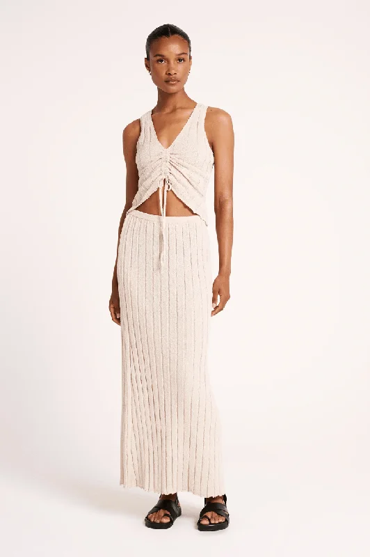NUDE LUCY TAIYO KNIT SKIRT - STONE velvet skirt luxury