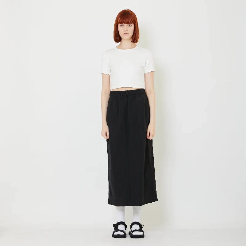 Women Nylon Cargo Skirt - Black - SW2407092B wool skirt thick