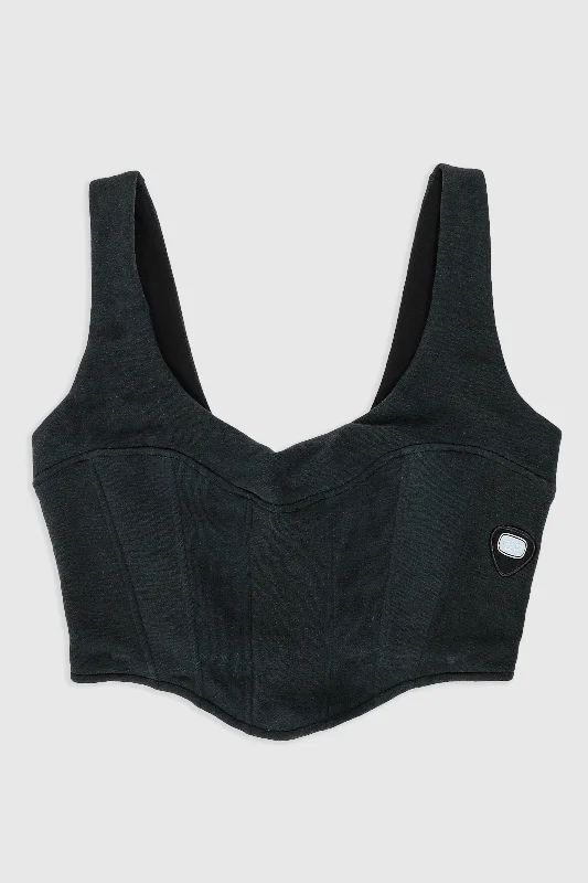 Rework Nike Sweatshirt Bustier - M Hoodie with Full-Zip Functional Layering