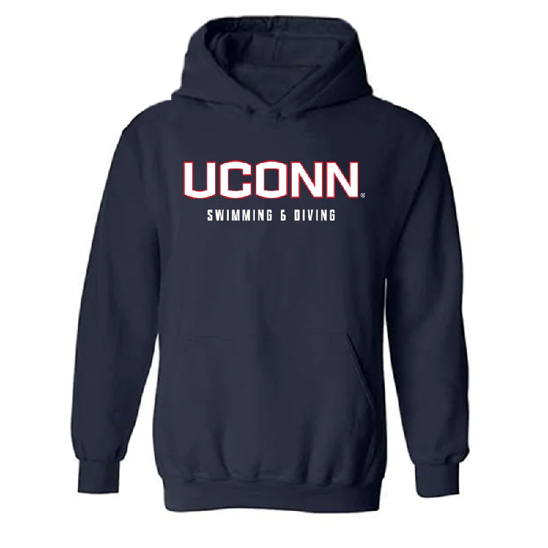 UConn - NCAA Women's Swimming & Diving : Emma May - Classic Shersey Hooded Sweatshirt Hoodie with Drop Shoulder Relaxed Streetwear