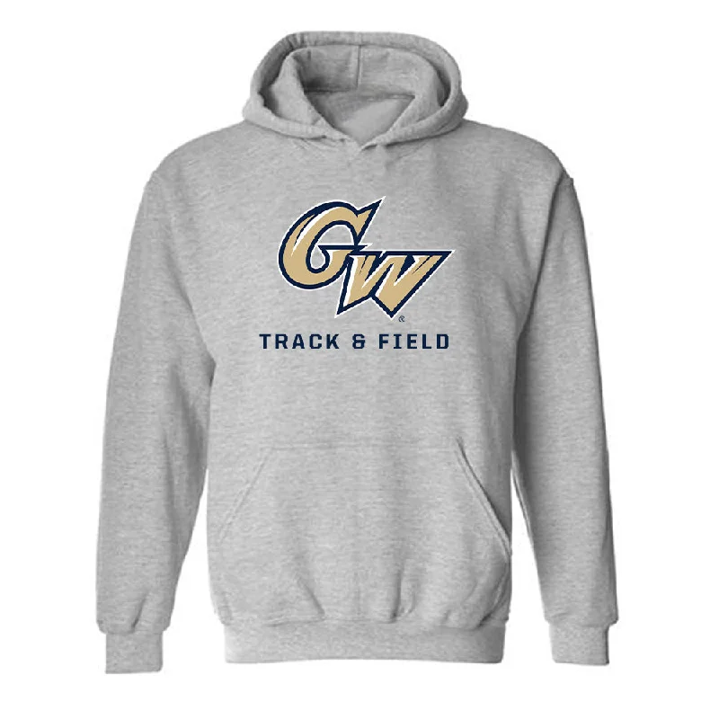 GWU - NCAA Women's Track & Field : Alana Moore - Classic Fashion Shersey Hooded Sweatshirt Hoodie with Hem Embroidery Detailed Premium