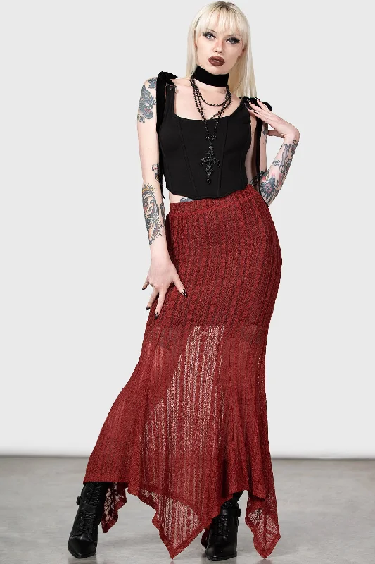 Juliet's Betrayal Maxi Skirt [RED] chiffon skirt airy
