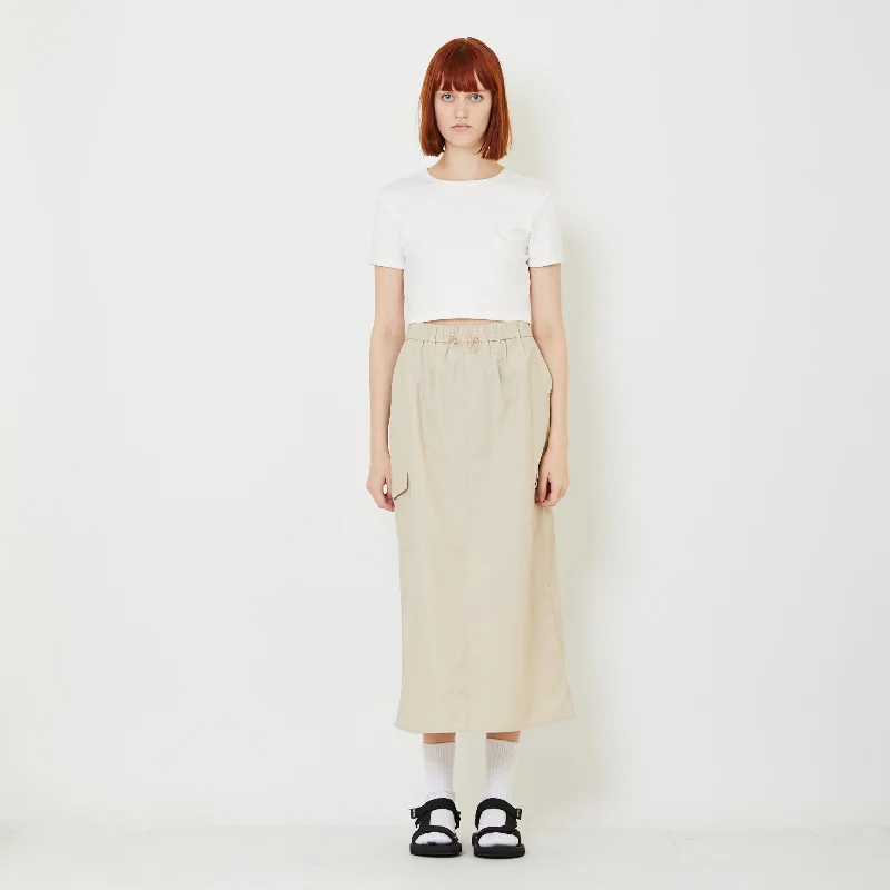 Women Nylon Cargo Skirt - Sand - SW2407092A cashmere skirt fine