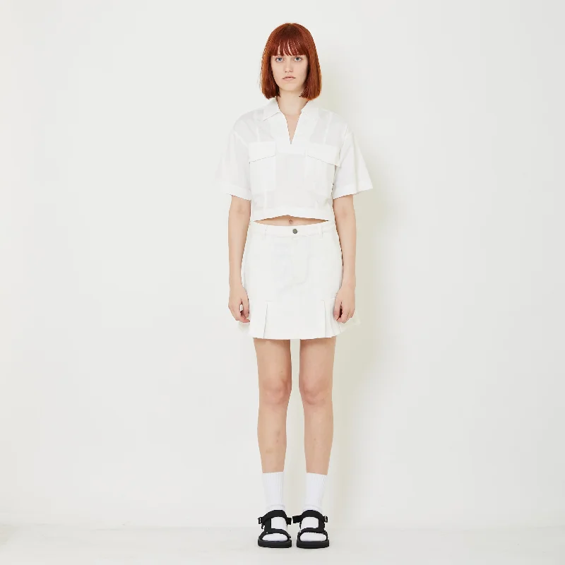 Women Pleated Skirt - Off White - SW2408113A chiffon skirt delicate