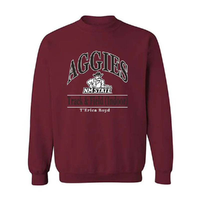 NMSU - NCAA Women's Track & Field (Indoor) : T'Erica Boyd - Crewneck Sweatshirt Classic Fashion Shersey Hoodie with Applique Textured Unique NMSU - NCAA Women's Track & Field (Indoor) : T'Erica Boyd - Crewneck Sweatshirt Classic Fashion Shersey Hoodie with Applique Textured Unique