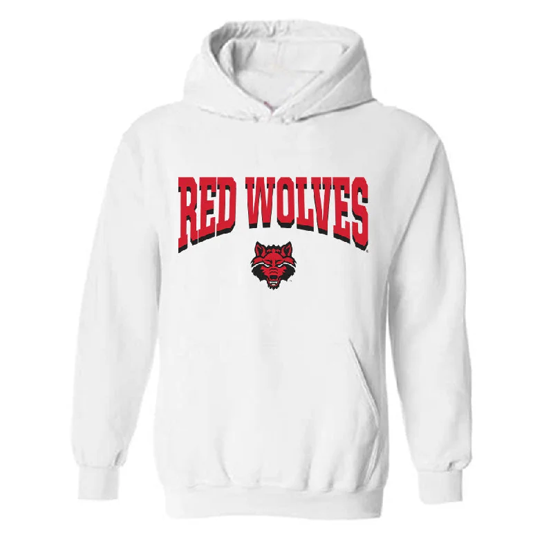 Arkansas State - NCAA Women's Track & Field : Abbey Coberly - Hooded Sweatshirt Zip Hoodie Drawstring Kangaroo Pocket Arkansas State - NCAA Women's Track & Field : Abbey Coberly - Hooded Sweatshirt Zip Hoodie Drawstring Kangaroo Pocket