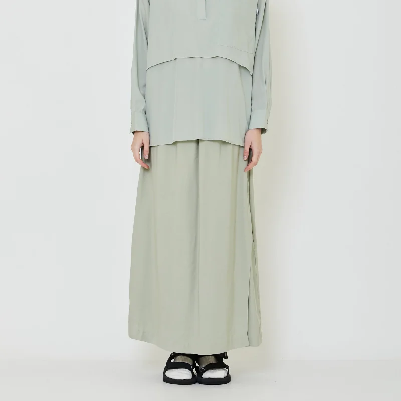 Women Maxi Wrapped Skirt - Light Green - SW2403057A leather skirt refined