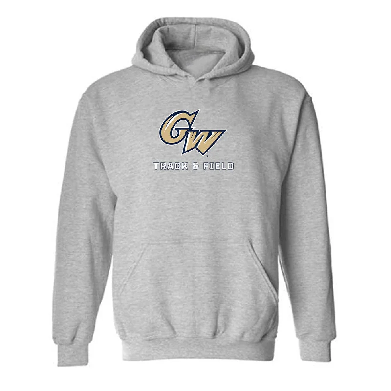 GWU - NCAA Women's Track & Field : Alana Moore - Classic Shersey Hooded Sweatshirt Hoodie with Hem Drawcord Adjustable Customizable