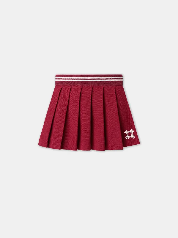 WOMEN - WOMEN'S MA QUAD PLEATED MINI SKIRT - Deep Red silk skirt smooth