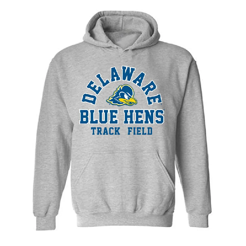 Delaware - NCAA Women's Track & Field : Amber Cray - Hooded Sweatshirt Hoodie with Emblem Brand Identity