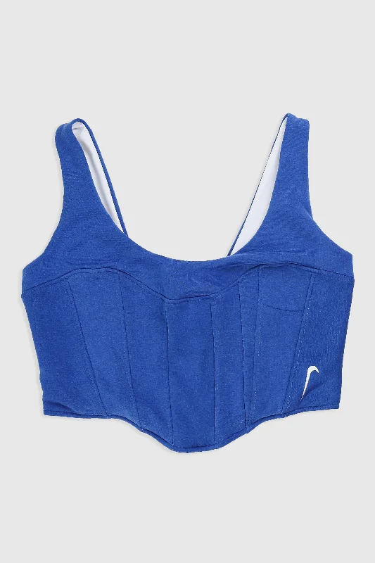 Rework Nike Sweatshirt Bustier - XL Hoodie with Hem Elastic Stretchable Comfortable