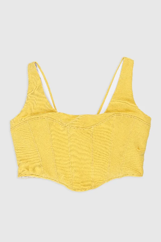 Rework Nike Sweatshirt Bustier - XXL Hoodie with Magnetic Closure Innovative Modern