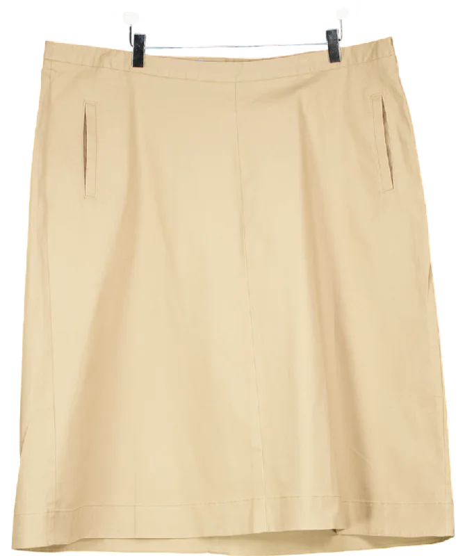 Boden Beige Chino Skirt UK 22 silk skirt sleek