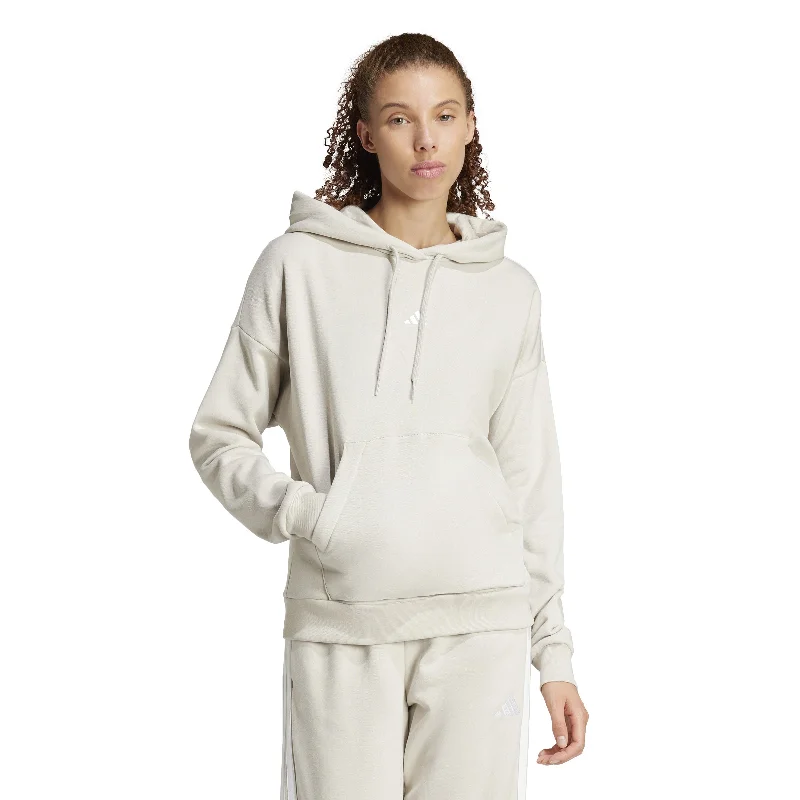 adidas Essentials Small Logo Feel Cozy Womens Hoodie Hoodie with Belted Waist Structured Tailored