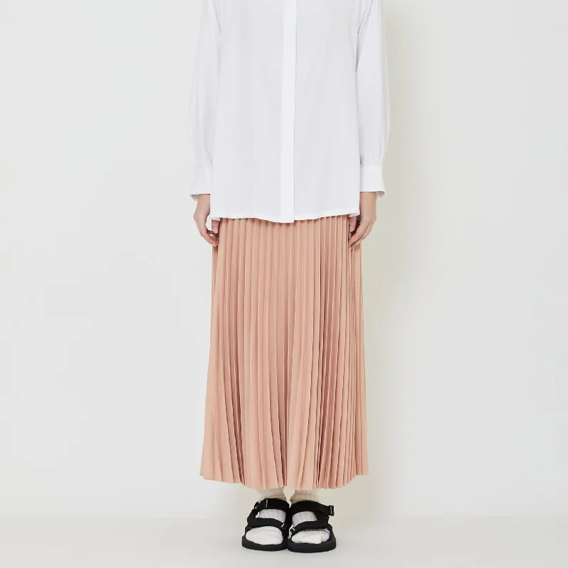 Women Pleated Maxi Skirt - Dusty Pink - SW2403056A chiffon skirt flowing